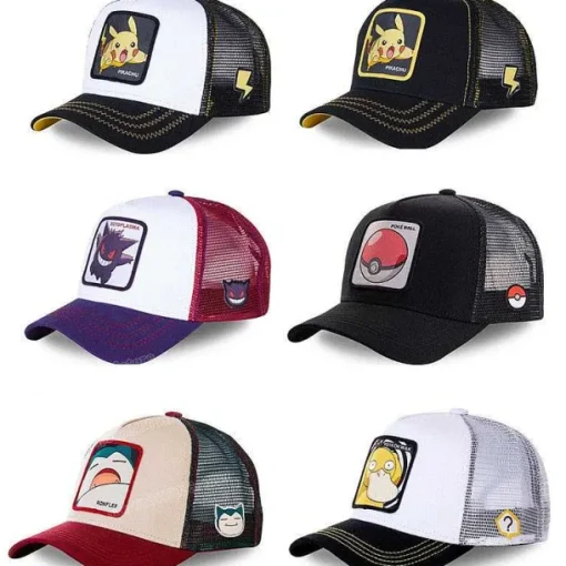 Pkm.store Sommer-Pika Mutze - Baseball Cap - Pokemon Cap (Pikachu, Enton, Gengar, Relaxo, Pokeball)