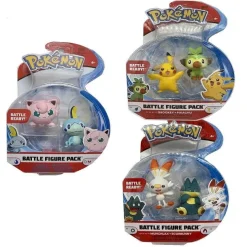 Pkm.store Pokemon Figuren-Pikachu, Chimpep, Pummeluff, Memmeon, Hopplo Mampfaxo Figuren Sets