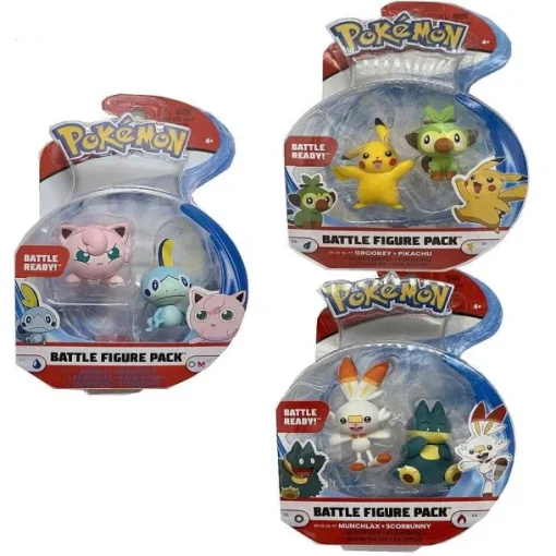 Pkm.store Pokemon Figuren-Pikachu, Chimpep, Pummeluff, Memmeon, Hopplo Mampfaxo Figuren Sets