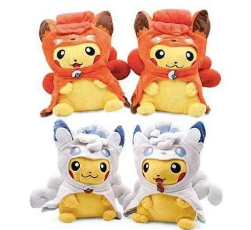 Pkm.store Pokemon Kuscheltiere-Pikachu Cosplay Als Feuer Oder Eis Vulpix Kuscheltiere (Ca. 30Cm)