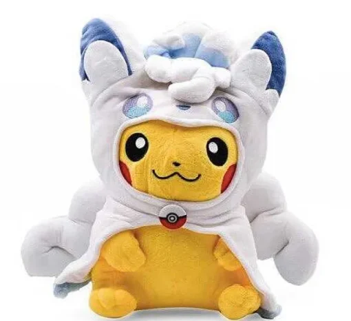 Pkm.store Pokemon Kuscheltiere-Pikachu Cosplay Als Feuer Oder Eis Vulpix Kuscheltiere (Ca. 30Cm)
