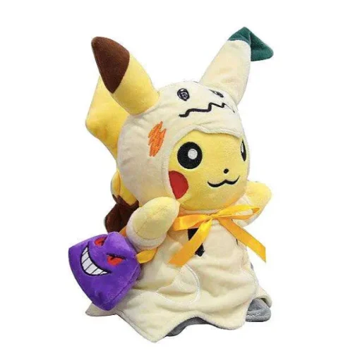 Pkm.store Pokemon Kuscheltiere-Pikachu Cosplay Mimikyu Q Mit Gengar Tasche Kuscheltier Pokemon (Ca. 30Cm)
