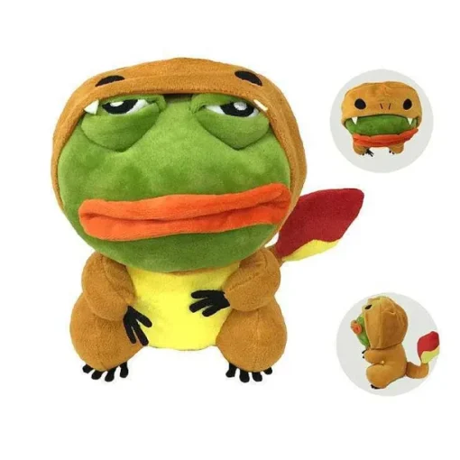 Pkm.store Pokemon Kuscheltiere-Pikachu, Glumanda, Bisasam U. A. Als Sad Frog Meme Cosplay Plusch Pokemon (Ca. 25Cm)