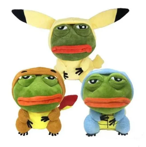 Pkm.store Pokemon Kuscheltiere-Pikachu, Glumanda, Bisasam U. A. Als Sad Frog Meme Cosplay Plusch Pokemon (Ca. 25Cm)