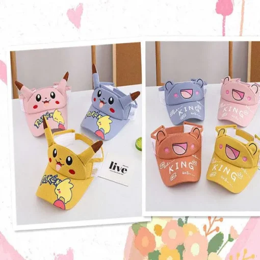 Pkm.store Pokemon Mützen & Caps-Pikachu Kinder Sonnenschutz Cap - Ideal Fur Den Sommer Und Urlaub