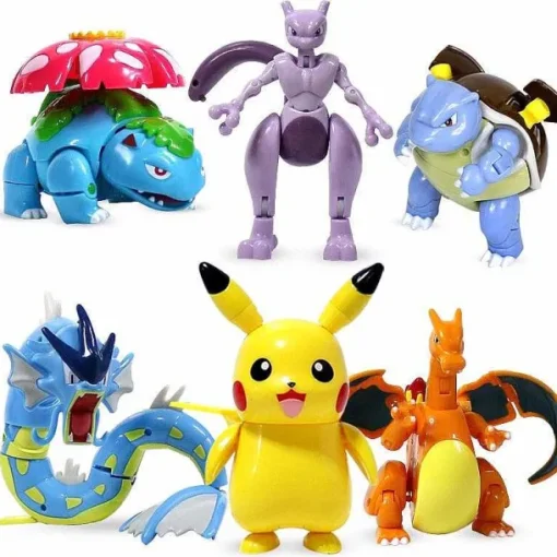 Pkm.store Pokeball & Pokebälle-Pikachu, Mewtu, Glurak, Bisasam Oder Turtok Figur Mit Pokeball