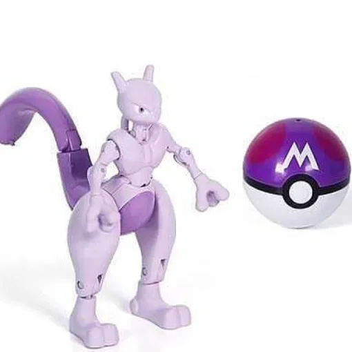 Pkm.store Pokeball & Pokebälle-Pikachu, Mewtu, Glurak, Bisasam Oder Turtok Figur Mit Pokeball