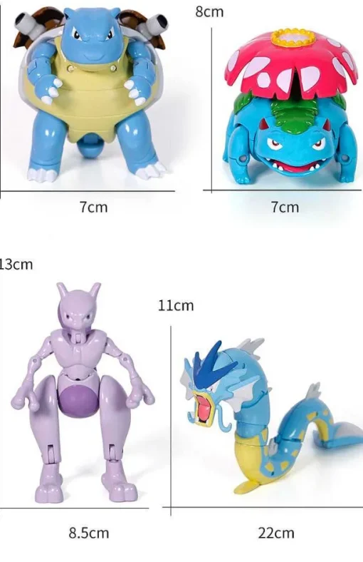 Pkm.store Pokeball & Pokebälle-Pikachu, Mewtu, Glurak, Bisasam Oder Turtok Figur Mit Pokeball