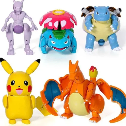 Pkm.store Pokeball & Pokebälle-Pikachu, Mewtu, Glurak, Bisasam Oder Turtok Figur Mit Pokeball