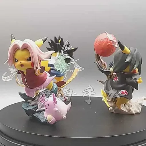 Pkm.store Pokemon Figuren-Pikachu Naruto Sasuke Haruno Sakura Itachi Figuren (Ca. 13Cm)