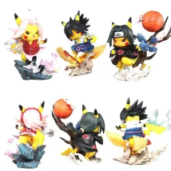 Pkm.store Pokemon Figuren-Pikachu Naruto Sasuke Haruno Sakura Itachi Figuren (Ca. 13Cm)