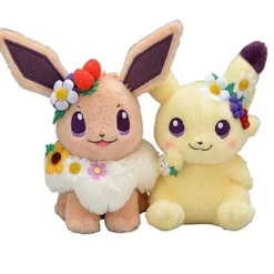Pkm.store Pokemon Kuscheltiere-Pikachu Oder Evoli Niedliche Kuschel Pokemon (Ca. 18Cm) Blumen Edition