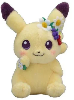Pkm.store Pokemon Kuscheltiere-Pikachu Oder Evoli Niedliche Kuschel Pokemon (Ca. 18Cm) Blumen Edition
