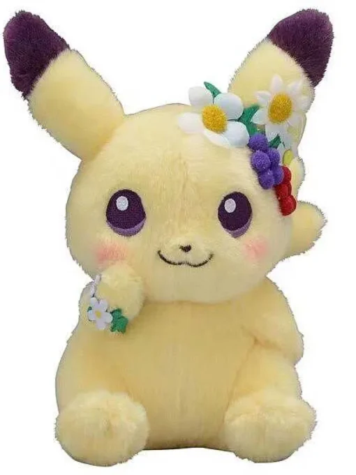 Pkm.store Pokemon Kuscheltiere-Pikachu Oder Evoli Niedliche Kuschel Pokemon (Ca. 18Cm) Blumen Edition