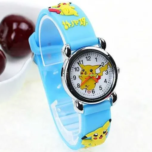 Pkm.store Uhren Und Wecker-Pikachu Pokemon Armbanduhr Fur Kinder (4 Farben Zur Auswahl)