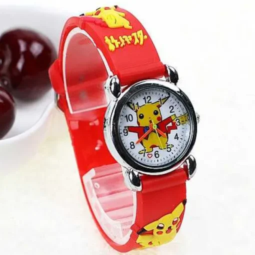 Pkm.store Uhren Und Wecker-Pikachu Pokemon Armbanduhr Fur Kinder (4 Farben Zur Auswahl)