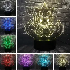 Pkm.store Pokemon Lampen & Nachtlichter-Pikachu Pokemon Cosplay 3D Led Lampe Mit Farbwechsel