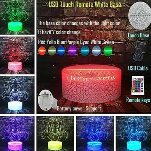Pkm.store Pokemon Lampen & Nachtlichter-Pikachu Pokemon Cosplay 3D Led Lampe Mit Farbwechsel