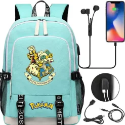 Pkm.store Rucksäcke & Taschen-Pikachu Pokemon Rucksack Mit Usb - Ideal Fur Laptops Und Fur Die Schule
