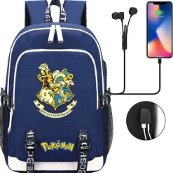 Pkm.store Rucksäcke & Taschen-Pikachu Pokemon Rucksack Mit Usb - Ideal Fur Laptops Und Fur Die Schule