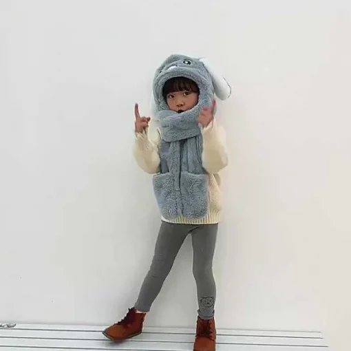 Pkm.store Herbst & Winter-Pikachu Winter Schal Mit Handschuhfach Extra Warm