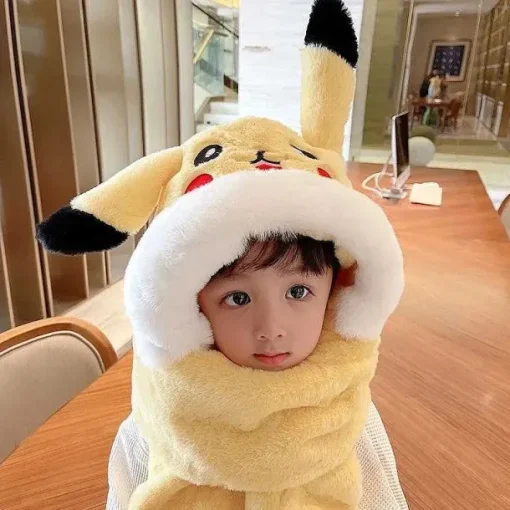 Pkm.store Herbst & Winter-Pikachu Wintermutze Mit Integrierten Schal