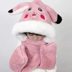 Pkm.store Pokemon Mützen & Caps-Pikachu Wintermutze Mit Integrierten Schal