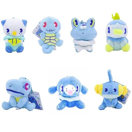 Pkm.store Pokemon Kuscheltiere-Pluschfiguren 7Er Set Pokemon Mit Plinfa, Ottaro, Hydropi, Froxy, Karnimani, Schiggy