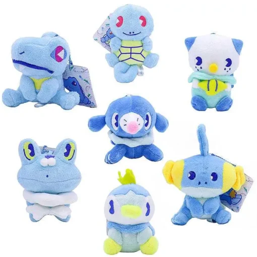 Pkm.store Pokemon Kuscheltiere-Pluschfiguren 7Er Set Pokemon Mit Plinfa, Ottaro, Hydropi, Froxy, Karnimani, Schiggy