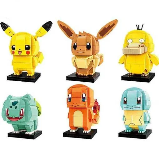 Pkm.store Pokemon Bausteine-Pockemon Baustein Sets (Pikachu, Schiggy, Enton Etc.) 7 Motive