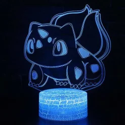 Pkm.store Pokemon Lampen & Nachtlichter-Pocket Monster Bisaknosp 3D Nachttischlampe Mit 16 Wechselnden Farben