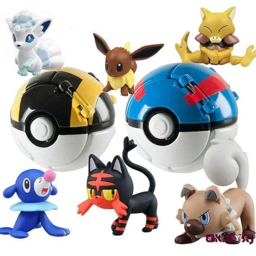 Pkm.store Pokeball & Pokebälle-Pokeball Mit Figur - Viele Verschiedene Motive Zur Auswahl