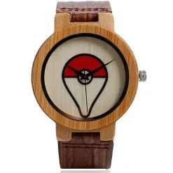 Pkm.store Uhren Und Wecker-Pokeball Pokemon Bambus Holz Armbanduhr