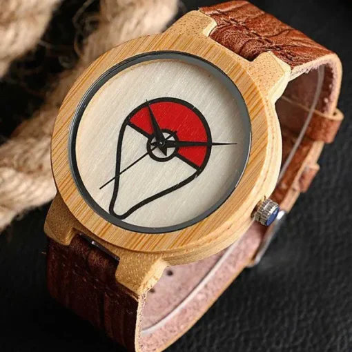 Pkm.store Uhren Und Wecker-Pokeball Pokemon Bambus Holz Armbanduhr
