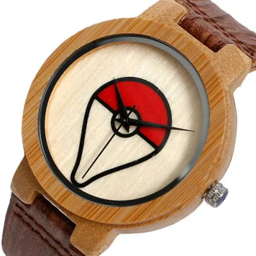 Pkm.store Uhren Und Wecker-Pokeball Pokemon Bambus Holz Armbanduhr