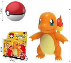 Pkm.store Pokemon Spielzeug-Pokeball Spielzeug Mit Figur (Gengar, Pikachu, Glumanda, Bisasam, Schiggy, Enton, Mew, Evoli Etc.)