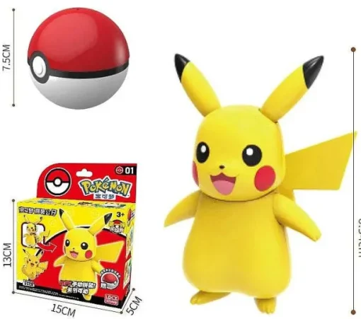 Pkm.store Pokemon Spielzeug-Pokeball Spielzeug Mit Figur (Gengar, Pikachu, Glumanda, Bisasam, Schiggy, Enton, Mew, Evoli Etc.)