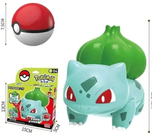 Pkm.store Pokemon Spielzeug-Pokeball Spielzeug Mit Figur (Gengar, Pikachu, Glumanda, Bisasam, Schiggy, Enton, Mew, Evoli Etc.)