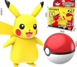 Pkm.store Pokemon Spielzeug-Pokeball Spielzeug Mit Figur (Gengar, Pikachu, Glumanda, Bisasam, Schiggy, Enton, Mew, Evoli Etc.)