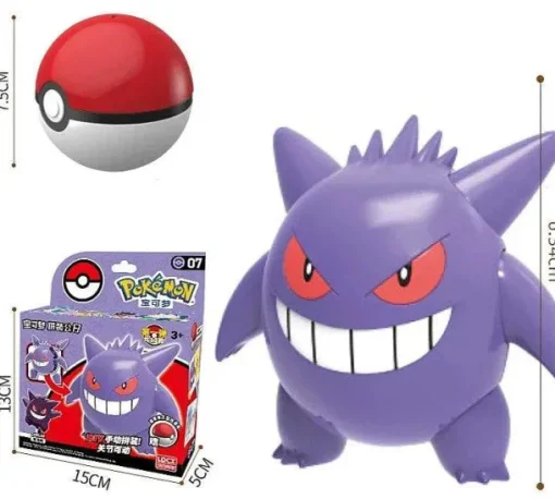 Pkm.store Pokemon Spielzeug-Pokeball Spielzeug Mit Figur (Gengar, Pikachu, Glumanda, Bisasam, Schiggy, Enton, Mew, Evoli Etc.)
