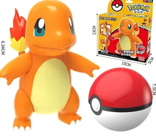 Pkm.store Pokemon Spielzeug-Pokeball Spielzeug Mit Figur (Gengar, Pikachu, Glumanda, Bisasam, Schiggy, Enton, Mew, Evoli Etc.)