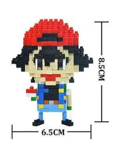 Pkm.store Pokemon Bausteine-Pokemon Ash Ketchum, Pokeball Baustein Set (4 Motive Zur Auswahl)