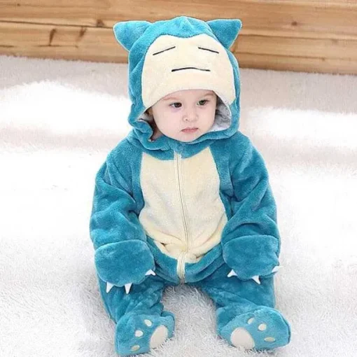 Pkm.store Herbst & Winter-Pokemon Baby Pyjama Schlafanzug Im Susen Relaxo Snorlax Look