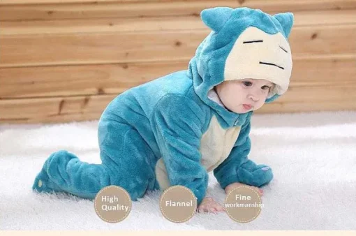 Pkm.store Herbst & Winter-Pokemon Baby Pyjama Schlafanzug Im Susen Relaxo Snorlax Look