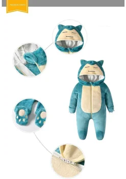 Pkm.store Herbst & Winter-Pokemon Baby Pyjama Schlafanzug Im Susen Relaxo Snorlax Look