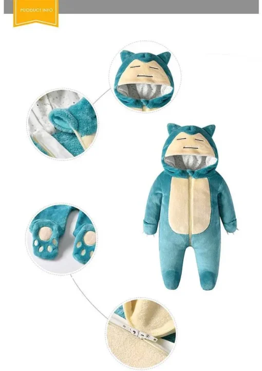 Pkm.store Herbst & Winter-Pokemon Baby Pyjama Schlafanzug Im Susen Relaxo Snorlax Look
