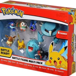 Pkm.store Pokemon Figuren-Pokemon Battle Set Mit Pikachu, Robball, Bauz, Cosmog, Metang, Evoli, Flamiau Und Woingenau Figuren