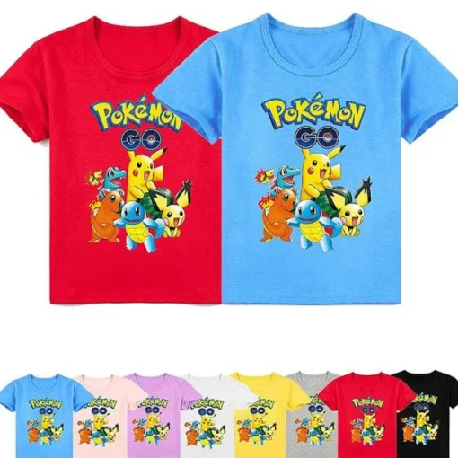 Pkm.store Sommer-Pokemon Baumwolle T-Shirt Fur Kinder - Viele Motive Und Farben