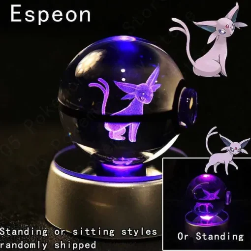 Pkm.store Pokeball & Pokebälle-Pokemon 3D Krystal Ball Pikachu Gengar Mew Mewtwo Etc.