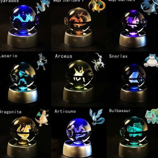 Pkm.store Sonstiges Merchandise-Pokemon 3D Krystal Ball Pikachu Gengar Mew Mewtwo Etc.